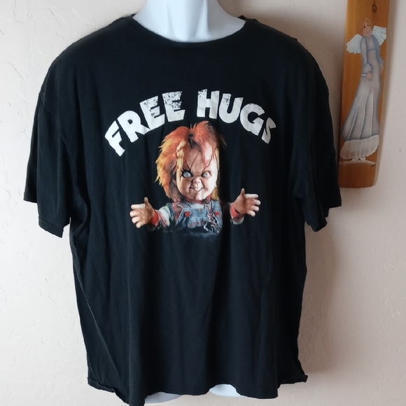 Chucky Black Tee Shirt with Graphic Print - Picture 1 of 4